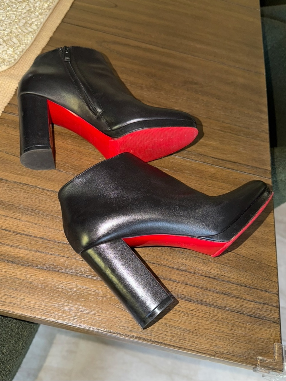 Authentic Christian Louboutin Pasteur block heel ankle boot size 37